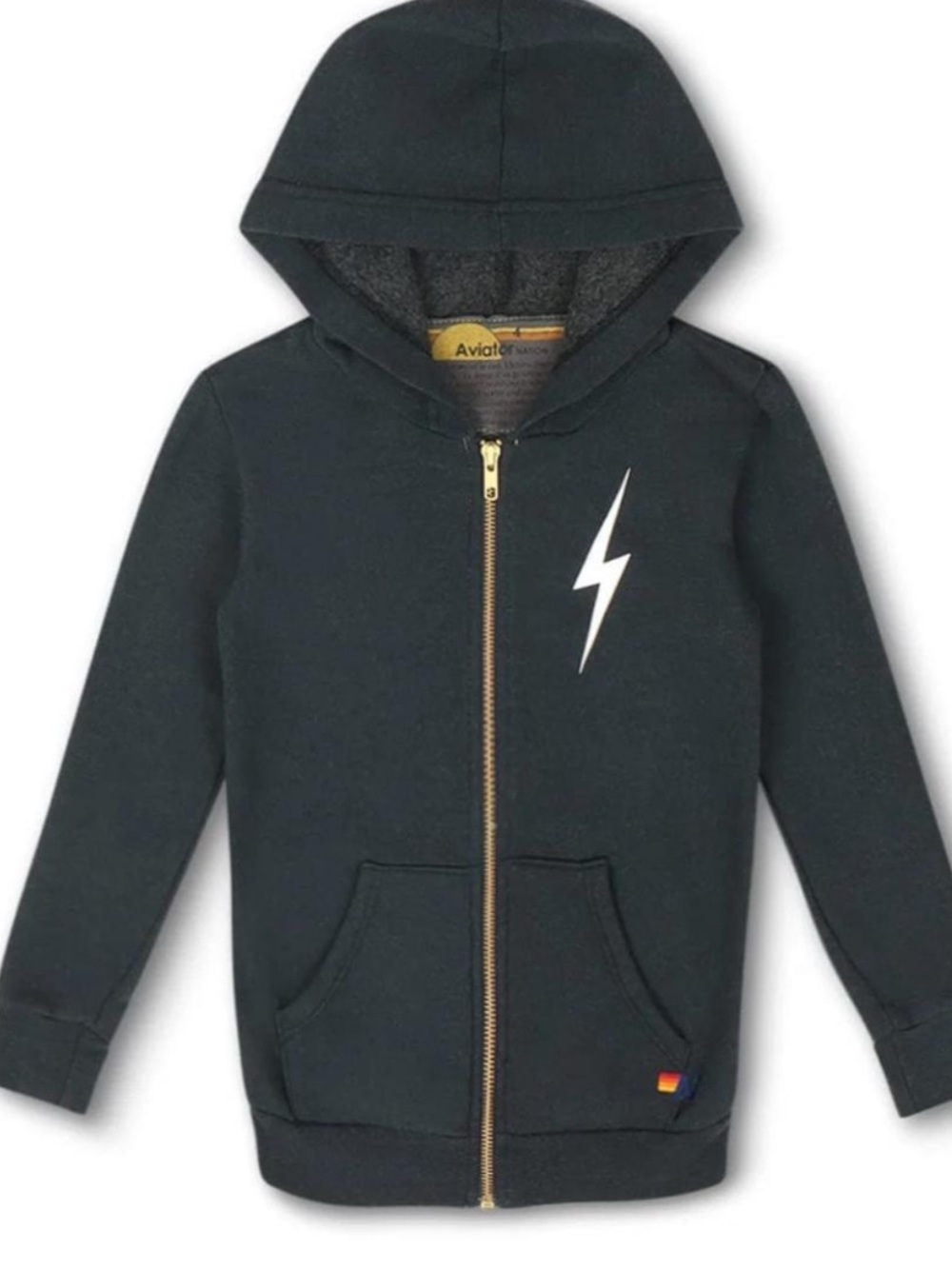 Aviator Nation Black Lightning Zip Hoodie and sweatpants